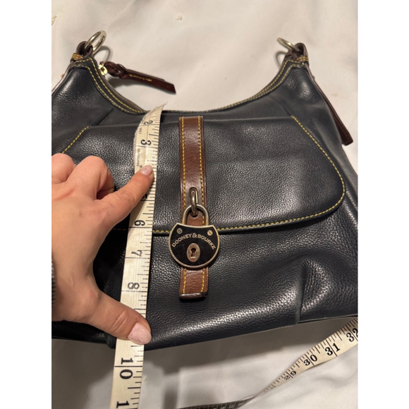 Dooney & Bourke Samba Black Pebbled Leather Logo Lock Hobo Shoulder Bag - Picture 6 of 11